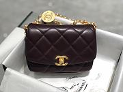 Chanel Retro Gold Coin Chain Flap Bag Red Size 14 x 17.5 x 6 cm - 5