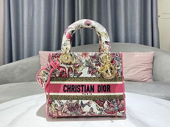 Dior Lady D-Lite Bag Butterfly Embroidery Size 24 x 20 x 11 cm