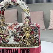 Dior Lady D-Lite Bag Butterfly Embroidery Size 24 x 20 x 11 cm - 6