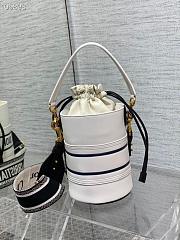 Dior Embossed Bucket Bag 9 White - 2