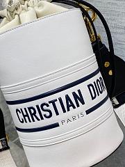Dior Embossed Bucket Bag 9 White - 3