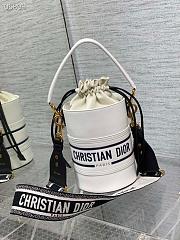 Dior Embossed Bucket Bag 9 White - 6