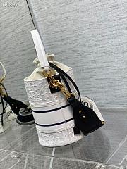 Dior Embossed Bucket Bag 9 White 01 - 2