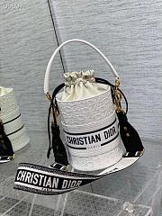 Dior Embossed Bucket Bag 9 White 01 - 3