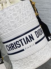Dior Embossed Bucket Bag 9 White 01 - 6