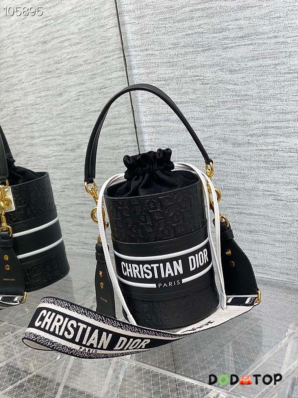 Dior Embossed Bucket Bag 9 Black - 1