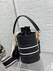 Dior Embossed Bucket Bag 9 Black - 6