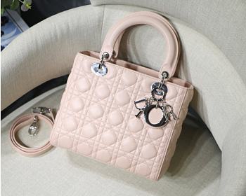 Lady Dior Handle Bag Pink Size 24 cm