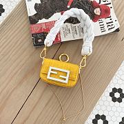 Fendi Shoulder Bag Yellow Size 11×6.5×2.5 cm - 1