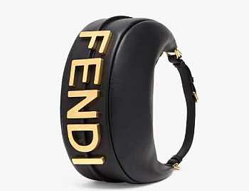 Fendi Fendigraphy Small leather bag Black Size 24.5 cm