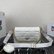 Prada Shoulder Bag White 1BD291 Size 28 x 18 x 7.5 cm - 1