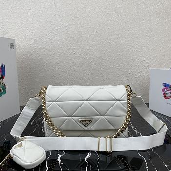 Prada Shoulder Bag White 1BD291 Size 28 x 18 x 7.5 cm