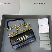Balenciaga Crocodile Shoulder Bag Black 92726 Size 19 x 5.5 x 10 cm - 1