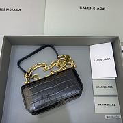Balenciaga Crocodile Shoulder Bag Black 92726 Size 19 x 5.5 x 10 cm - 2