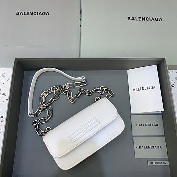 Balenciaga Crocodile Shoulder Bag White 92726 Size 19 x 5.5 x 10 cm