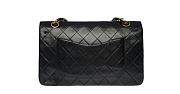 Chanel Timeless Medium Double Flap Shoulder Bag In Black Quilted Lambskin Size 25 cm - 6