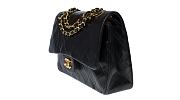 Chanel Timeless Medium Double Flap Shoulder Bag In Black Quilted Lambskin Size 25 cm - 5