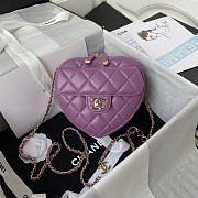 Chanel Heart Shaped Pre-spring 2022 Purple 20 × 17 × 6.5 cm - 1