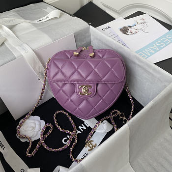 Chanel Heart Shaped Pre-spring 2022 Purple 20 × 17 × 6.5 cm
