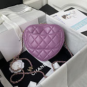 Chanel Heart Shaped Pre-spring 2022 Purple 20 × 17 × 6.5 cm - 5