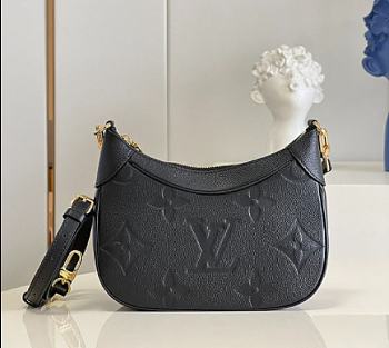 Louis Vuitton LV Bagatelle Monogram Empreinte Leather Black M46091 Size 22 x 14 x 9 cm