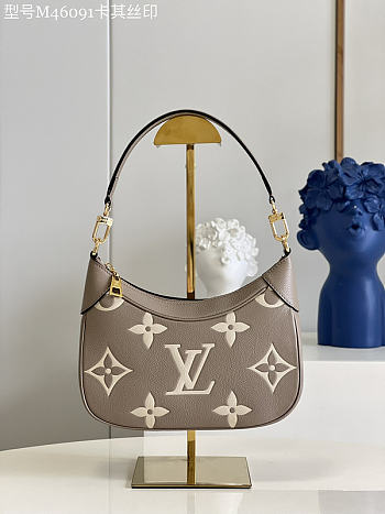 Louis Vuitton LV Bagatelle Monogram Empreinte Leather Beige M46091 Size 22 x 14 x 9 cm