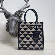 Prada Embroidered Tote Bag Small 1BA355 Size 19×6×17 cm - 1