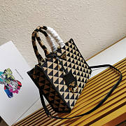 PRADA SMALL Symbole Jacquard Fabric Handbag Size 22-9-28 cm - 4