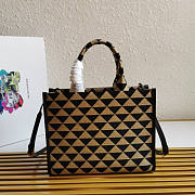 PRADA SMALL Symbole Jacquard Fabric Handbag Size 22-9-28 cm - 3