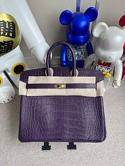 Hermes Birkin 25cm Handmade in Purple - 4