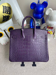 Hermes Birkin 25cm Handmade in Purple - 3