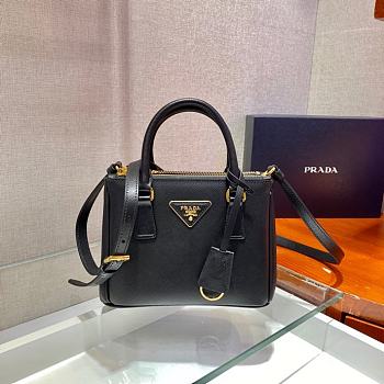 Prada Galleria Handbag Black 1BA906 Size 20 x 15 x 9.5 cm