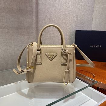 Prada Galleria Handbag Beige 1BA906 Size 20 x 15 x 9.5 cm