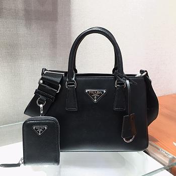Prada Galleria Handbag Black 1BA296 Size 23 x 16.5 x 10 cm