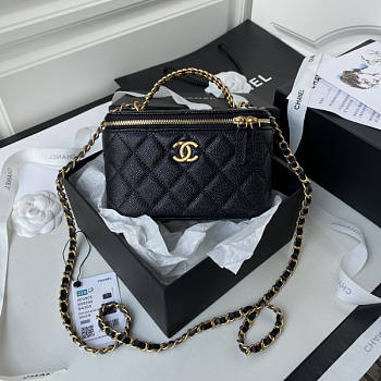Chanel Vanity Case Black Size 17 x 9.5 x 8 cm