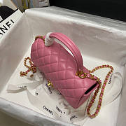 Chanel Mini Flap Bag With Top Handle Pink Size 13 x 20 x 9 cm - 3
