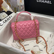 Chanel Mini Flap Bag With Top Handle Pink Size 13 x 20 x 9 cm - 2