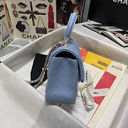 Chanel Mini Flap Bag With Top Handle Blue Size 13 x 20 x 9 cm - 6