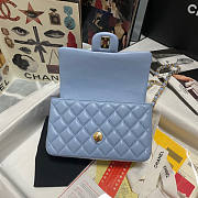 Chanel Mini Flap Bag With Top Handle Blue Size 13 x 20 x 9 cm - 5