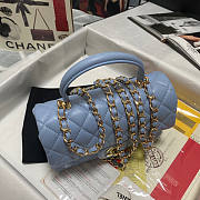 Chanel Mini Flap Bag With Top Handle Blue Size 13 x 20 x 9 cm - 3