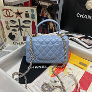 Chanel Mini Flap Bag With Top Handle Blue Size 13 x 20 x 9 cm - 2