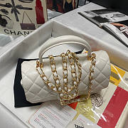 Chanel Mini Flap Bag With Top Handle White Size 13 x 20 x 9 cm - 2