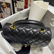 Chanel Mini Flap Bag With Top Handle Black Size 13 x 20 x 9 cm - 5