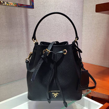 Prada Saffiano Leather Bucket Bag Black Size 22.5 x 13 x 21.5 cm