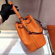 Prada Saffiano Leather Bucket Bag Orange Size 22.5 x 13 x 21.5 cm - 5
