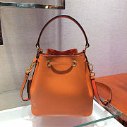 Prada Saffiano Leather Bucket Bag Orange Size 22.5 x 13 x 21.5 cm - 4