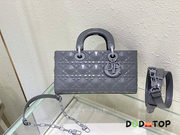 Dior Lady D-Joy Bag Grey Size 26 x 13.5 x 5 cm - 1