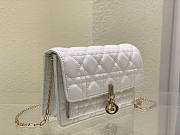 Dior Lady Dior Chain Pouch White Size 19.5 x 12.5 x 5 cm - 3