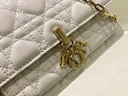 Dior Lady Dior Chain Pouch White Size 19.5 x 12.5 x 5 cm - 6