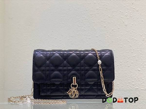 Dior Lady Dior Chain Pouch Black Size 19.5 x 12.5 x 5 cm - 1